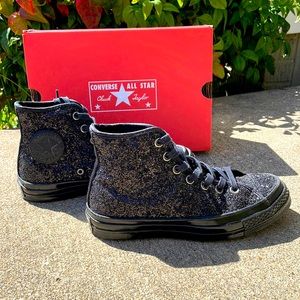 Black Monochrome Glitter Vintage Chuck 70’s. Size: Men’s 4.5/ Women’s 6.5